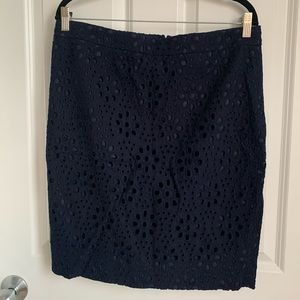 J. Crew Factory NWT Navy Floral Eyelet Skirt Size 12